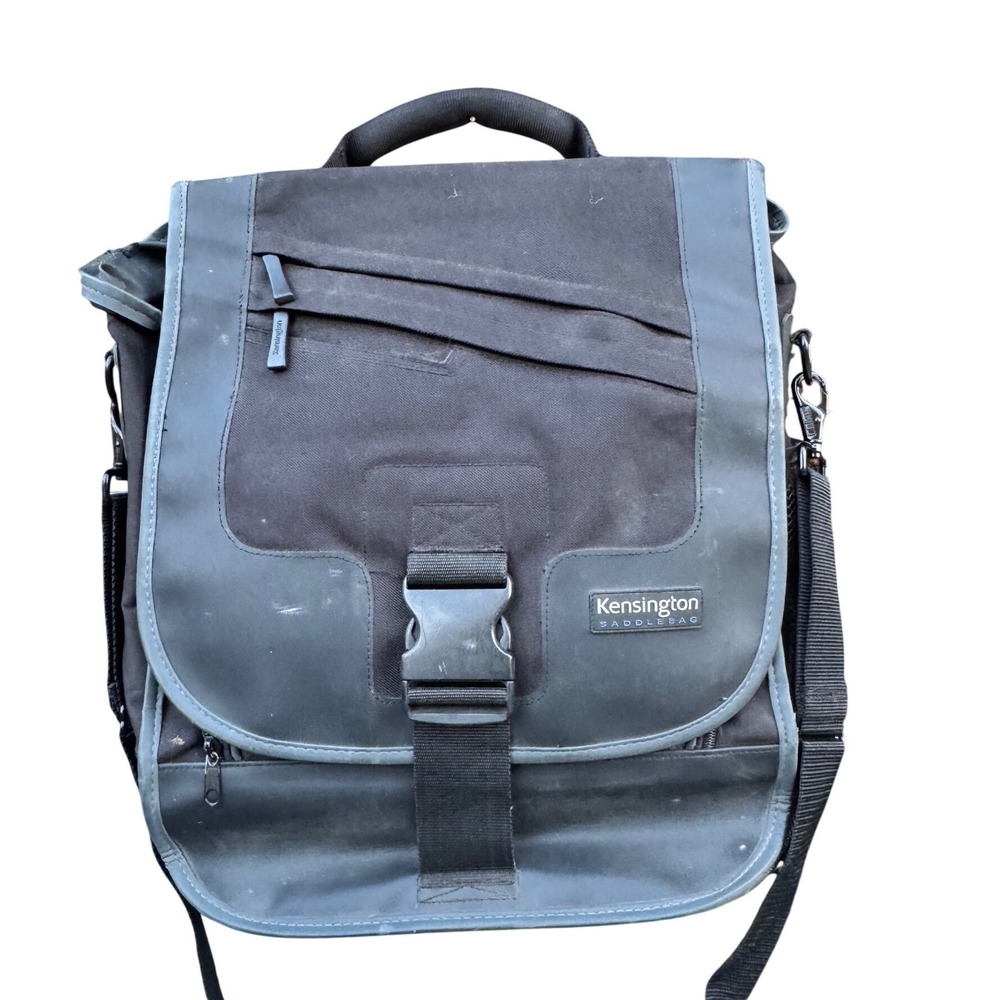 Kensington Saddlebag Laptop Backpack Messenger Bag Black Convertible 2-in-1 Tech